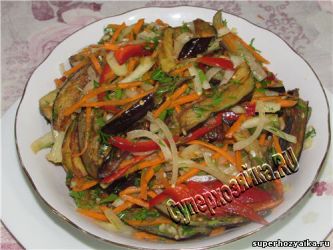 Рецепт салата из баклажанов с овощами
